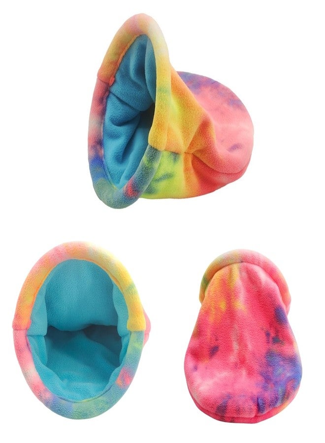 عبوة من قطعتين من أكياس النوم الناعمة المصنوعة من الصوف الناعم لخنازير غينيا، مخبأ كبير مريح للنموس، كهف مريح للهامستر، سرير صغير للحيوانات الأليفة مثل الأرانب والشنشيلات والفئران والسناجب والقنافذ (عبوة من قطعتين، كبيرة) - Image 5
